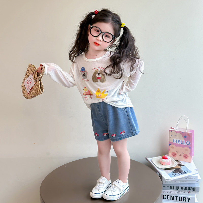 迷你巴拉巴拉女童防晒衣长袖T恤夏季2025新款洋派时髦宝宝薄款小