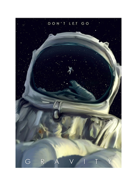 地心引力 Gravity 科幻电影海报 宿舍背景墙贴卧室装饰画客厅挂画