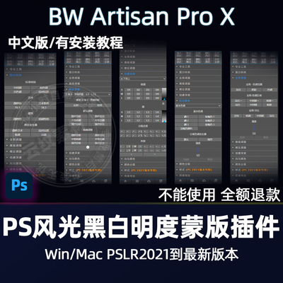 BW Artisan Pro X 插件风景摄影黑白明度蒙版扩展汉化版 WIN/MAC