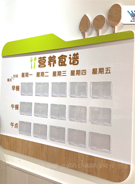一周食谱表幼儿园每周儿童营养食谱展示板公告栏公示栏方便更换