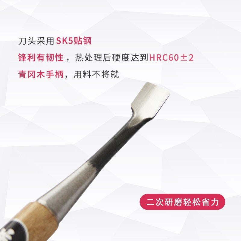兼友木工凿子凿刀追入凿半圆凿扁铲丸曲凿木作工具铲刀国产贴钢凿