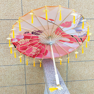古风流苏花瓣防雨古代汉服舞蹈伞装饰道具走秀演出跳舞油纸伞