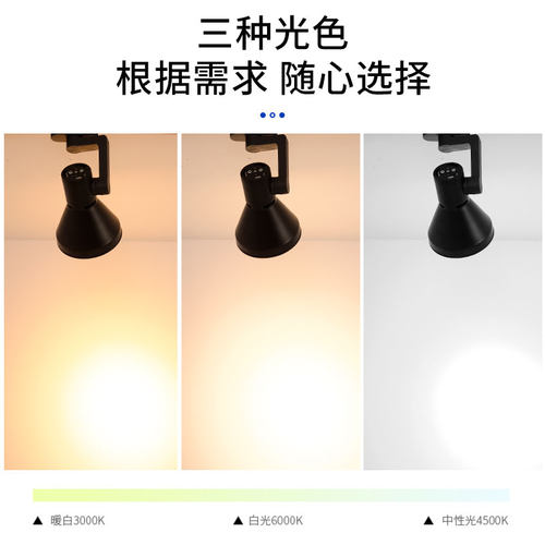 led射灯店铺商用par30轨道灯服装店导轨灯超亮天花灯明装背景墙女
