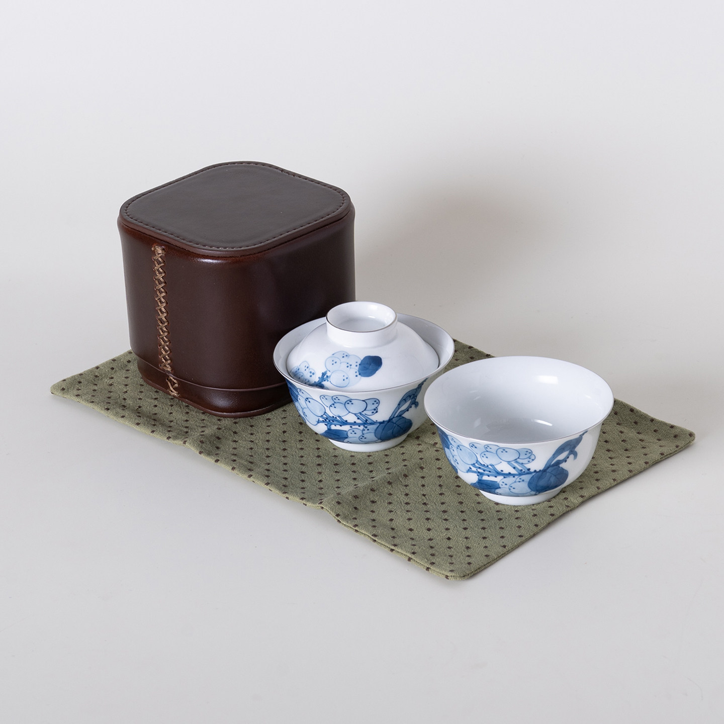 杯中山行 一碗一杯手绘旅行茶具便携简约口袋茶具小巧一人用办公