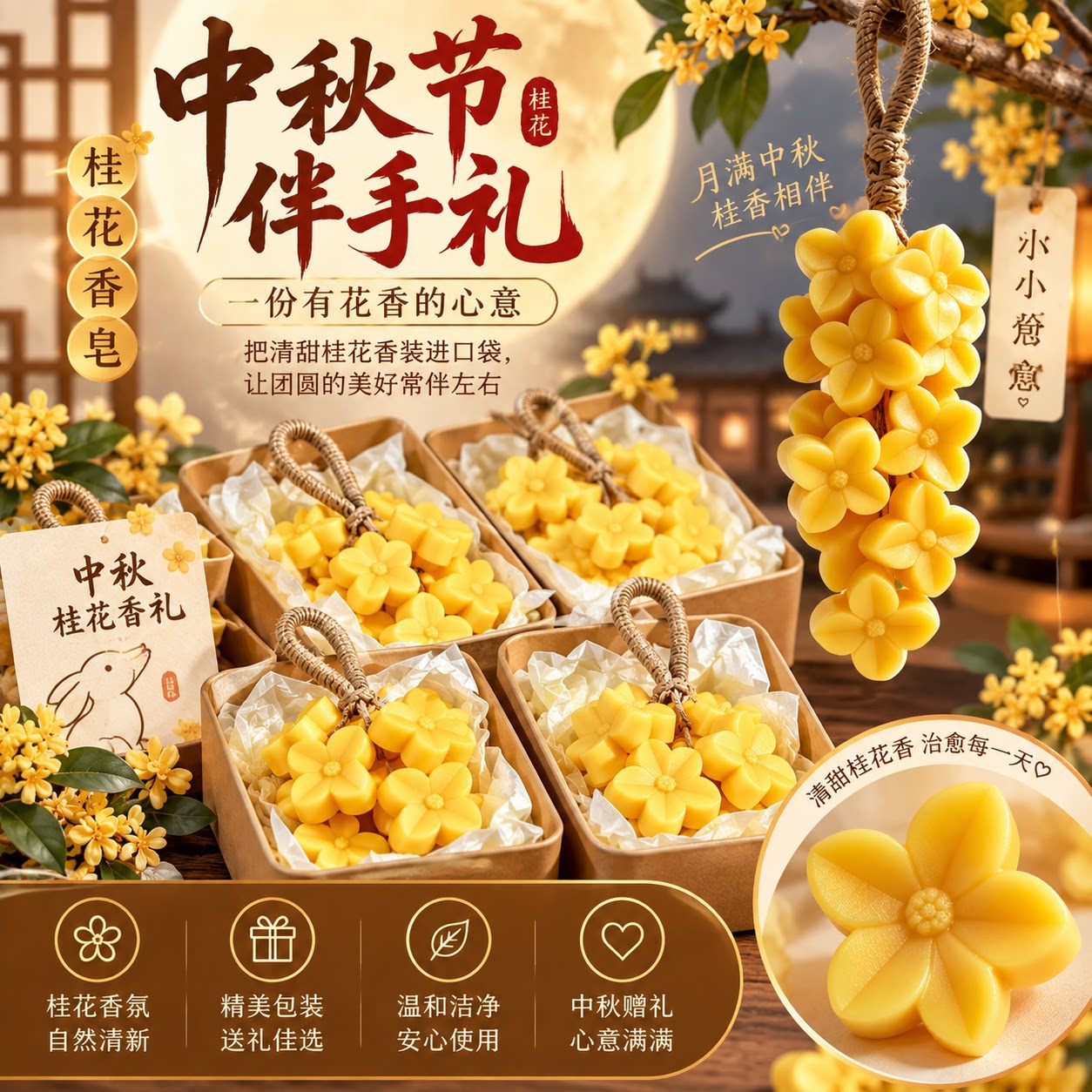 中秋伴手礼桂花香氛皂礼盒