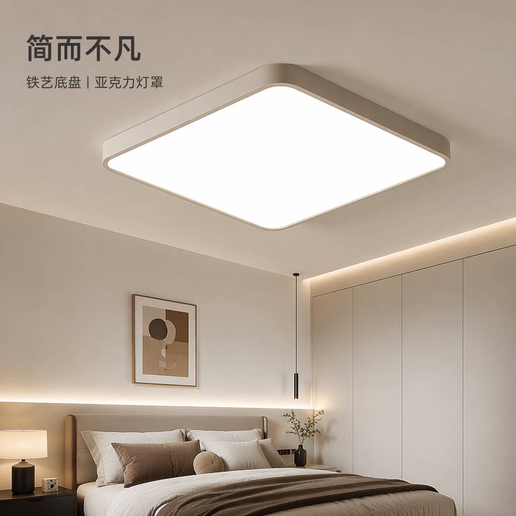 FSL佛山照明正方形护眼主卧室餐厅/卧室/书房吸顶