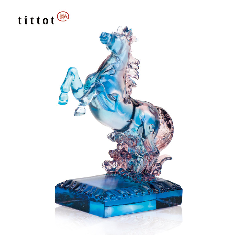tittot琉园创意琉璃家居马摆件客厅办公室好运送领导晋升元旦礼品