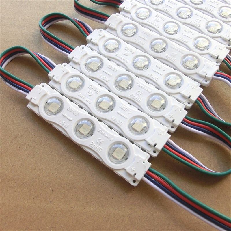 七彩注塑贴片模组LED高亮RGB发光字吸塑字12V防水5050LED七彩模组