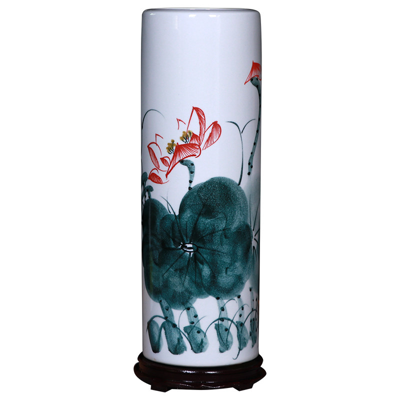 景德镇陶瓷水养富贵竹干花插花器家居客厅落地中式花瓶装饰品摆件