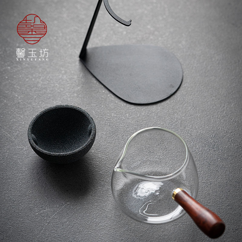 馨玉坊创意无孔茶漏公道杯过滤器支架茶水分离陶瓷茶叶过滤网茶隔