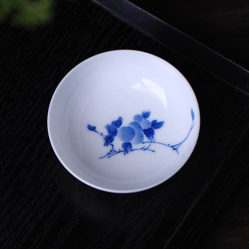 长物居景德镇瓷器茶具手工品茗杯陶瓷功夫茶杯手绘青花瓷茶碗茶盅