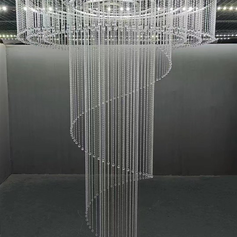 婚庆道具水晶珠帘吊顶螺旋圆环婚礼堂舞台空中布置装饰挂水晶成品