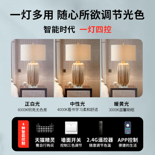 led护眼高显色灯泡家用台灯壁灯e27吊灯落地灯阅读写字护眼三色光