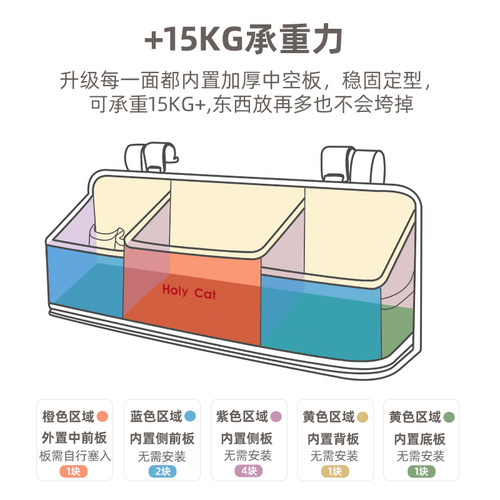 婴儿床收纳挂袋床尿布尿不湿收纳袋围栏挂袋置物袋宝宝床边挂篮