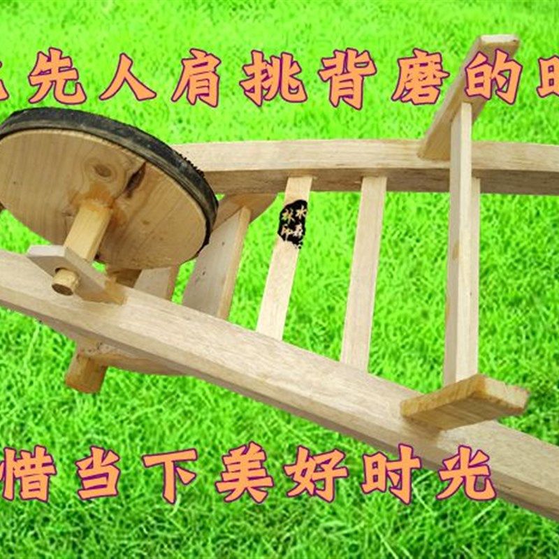 榫卯模型实木 鸡公车 红军手推车儿童幼儿园复古装饰怀旧玩具摆件