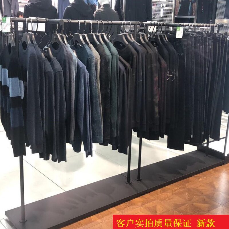 服装店展示架货架落地式挂衣架男女装店中岛柜挂衣服架子铁艺移动