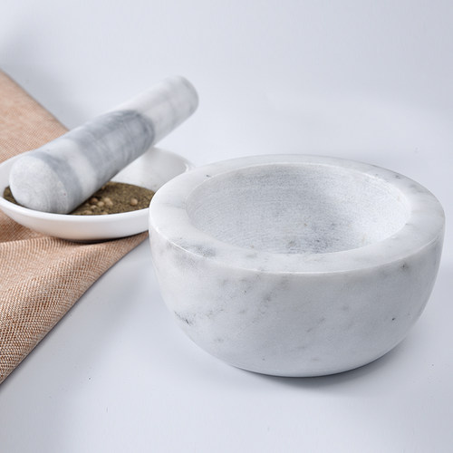 浩晟大理石精致新款加厚手动家用厨房香料研磨捣碎石臼蒜泥捣蒜器