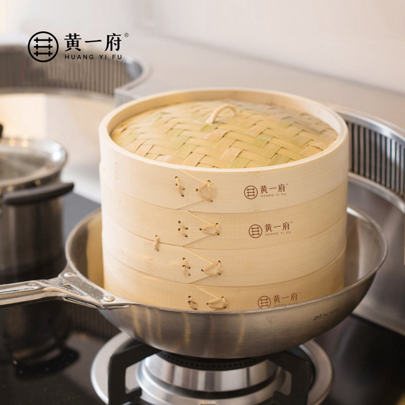 黄一府竹笼屉竹蒸笼家用老式商用篦子加深天然手工包子蒸屉架竹制