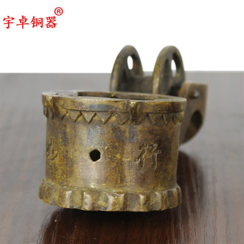 宇卓铜器 纯铜墨斗黄铜墨斗言行如一墨斗铜工艺礼品摆饰木工用具