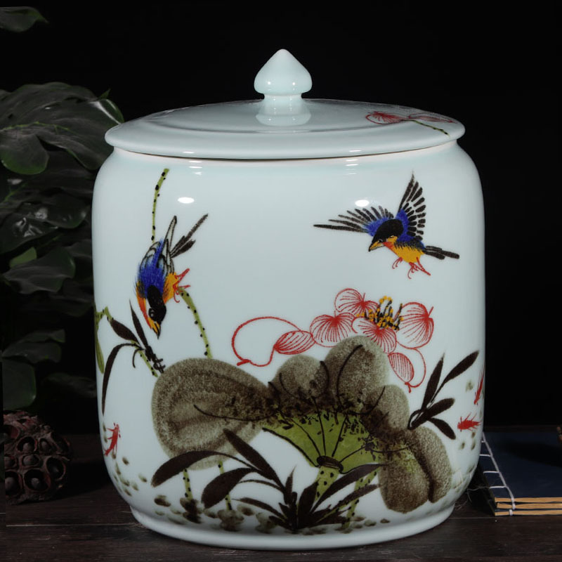 景德镇陶瓷米缸水缸油缸防潮面缸家用米桶防潮虫防霉密封带盖腌菜