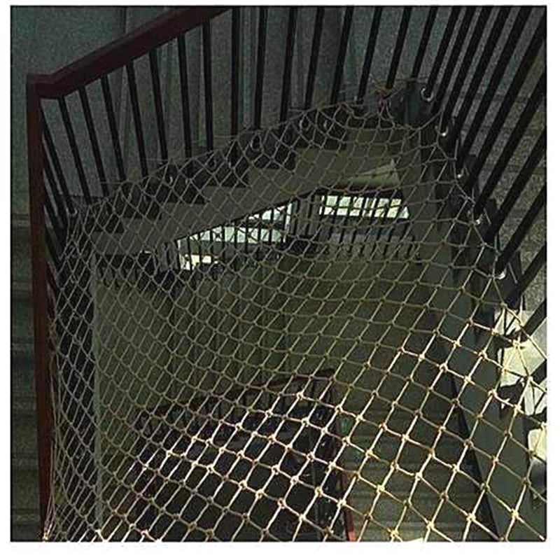 楼梯天井防护网防坠落网护栏儿童防摔网安全网保护绳网家用口护栏