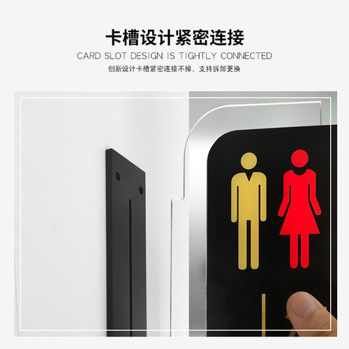 男女洗手间指示牌导向牌标识牌厕所卫生间双面侧挂科室牌门牌定制