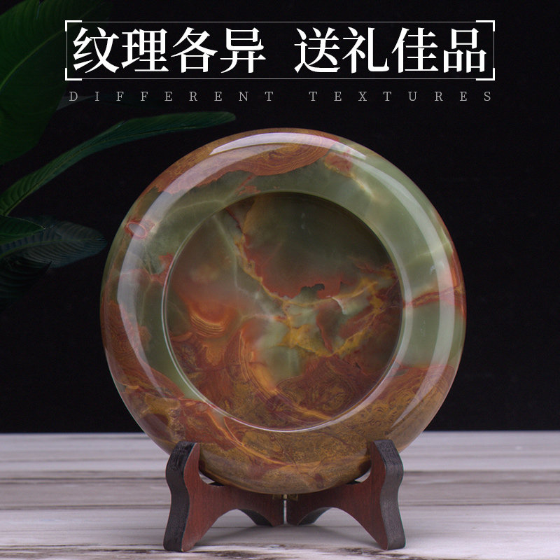 家用玉石烟灰缸包邮客厅石材简约烟缸摆件办公室石头创意装饰礼品