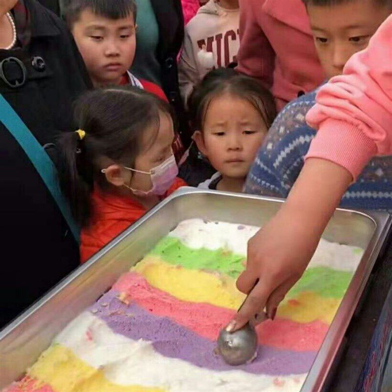 彩虹七彩冰淇淋保温箱商用 户外摆摊用34L冷藏箱 手工冰激凌雪糕
