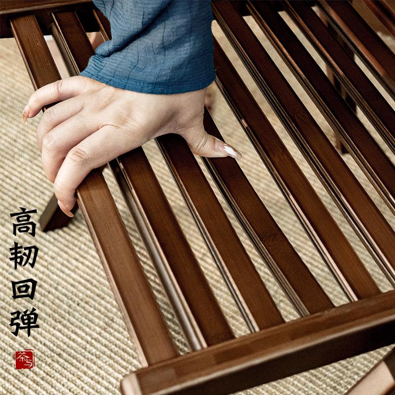 楠竹折叠椅子家用靠背餐椅阳台野外露营钓鱼户外超轻便携懒人竹椅