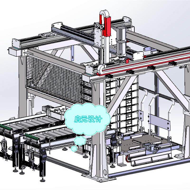 15套大型龙门架桁架吸盘式装箱码垛搬运机械手3d图纸 机械手模型