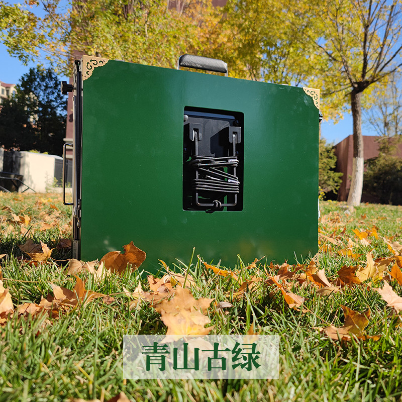 鹿乔双钩油画箱-可调节伸缩松木金配件泽户外写生-实木箱体调色盘