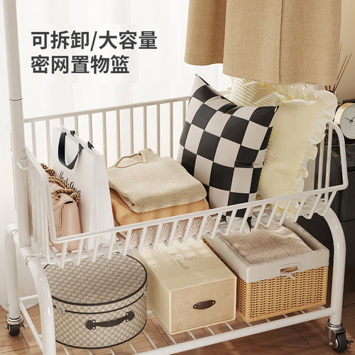 小户型挂衣架落地卧室网红转角晾衣帽架杆室内隔夜衣服收纳置物架