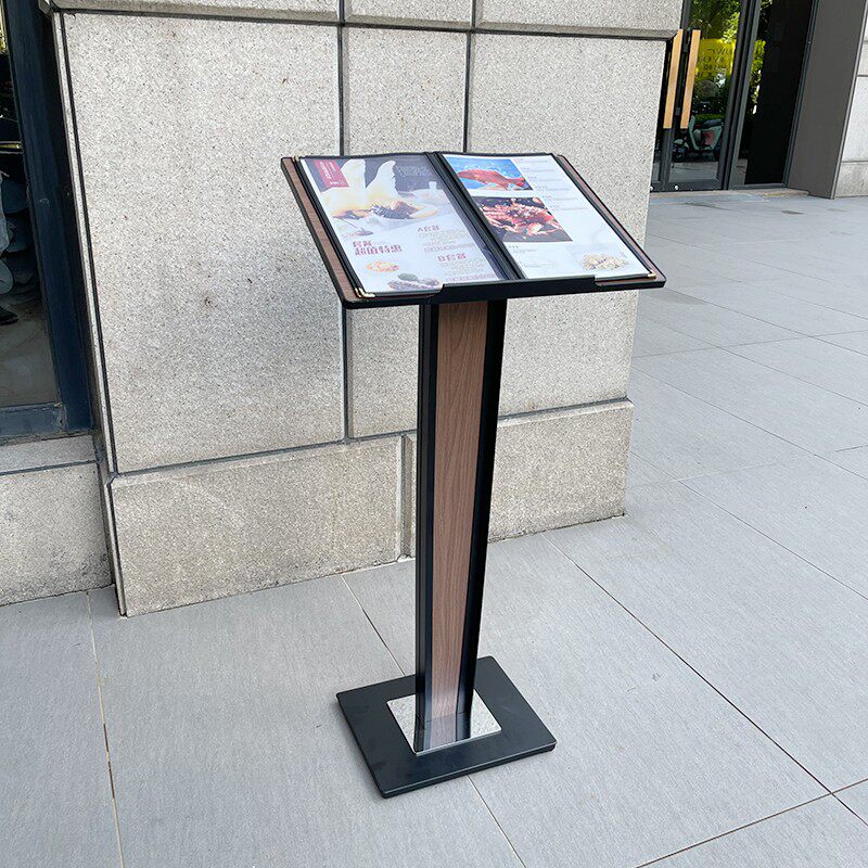 菜单展示牌菜牌展示架菜谱翻页立式水牌售楼部合同公示架餐厅门口