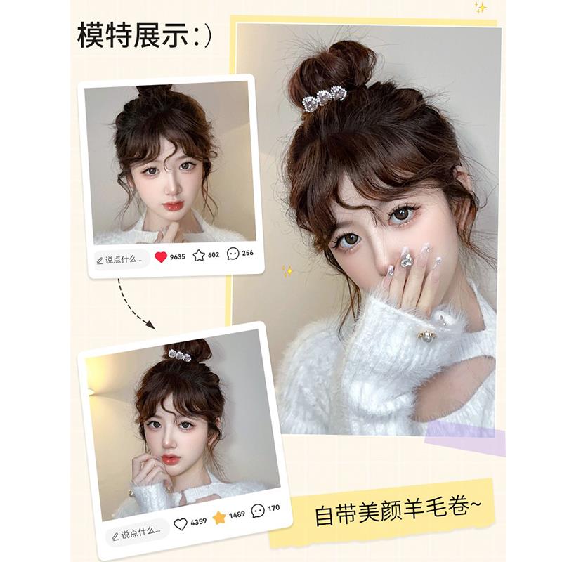 羊毛卷假刘海女士自然前额真发刘海假发发际线假发片发夹头帘新款
