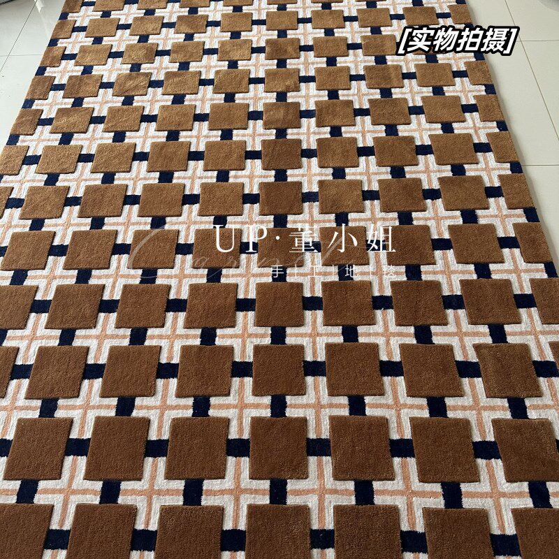 美式乡村高档客厅地毯家用别墅地毯卧室书房复古轻奢地垫满铺地毯