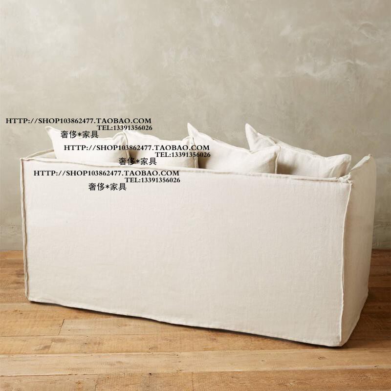 出口加拿大简约捏边全拆洗布艺单人双人三人位沙发样板房别墅家具