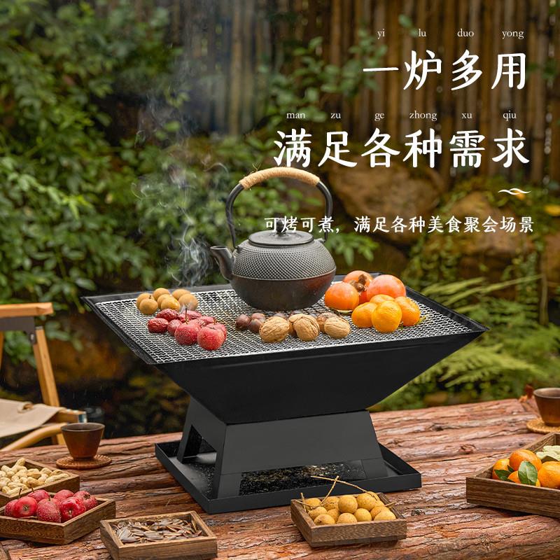 户外取暖碳炉烤火盆别墅家用冬天炭炉烤火炉铸铁露营烤肉炉篝火