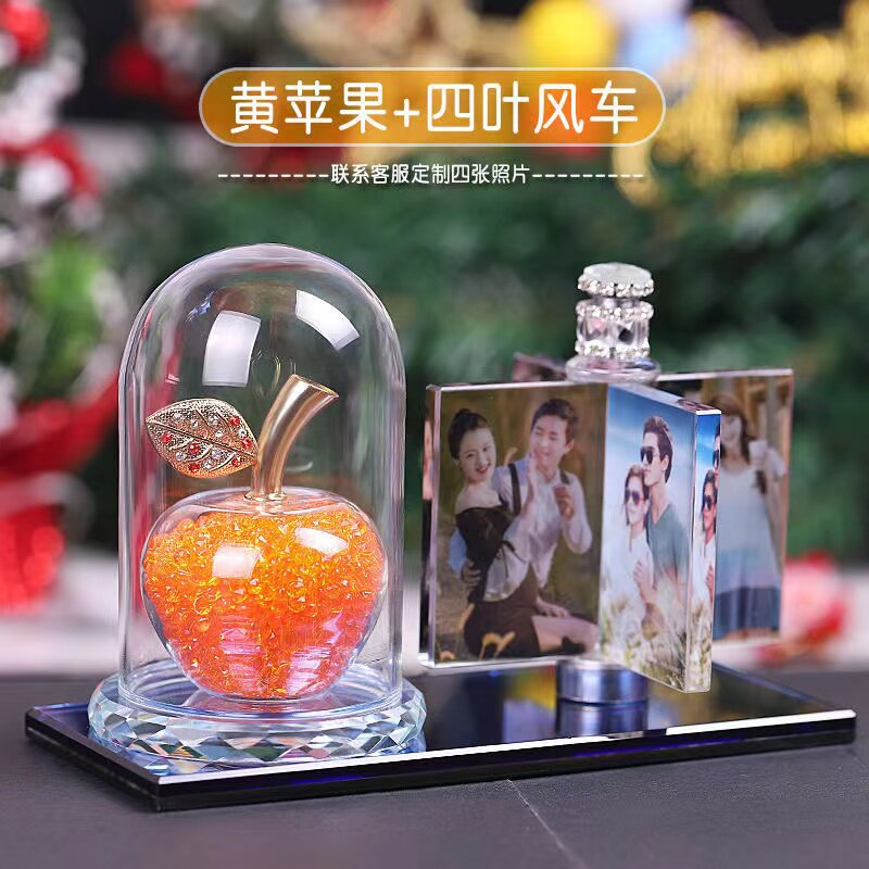 汽车摆件车内装饰用品大全女士相册车载高档创意照片定制平安夜