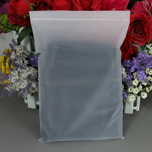 工厂直销优质CPE磨砂服装服饰拉链包装袋24X35+2cm20丝50只价25元