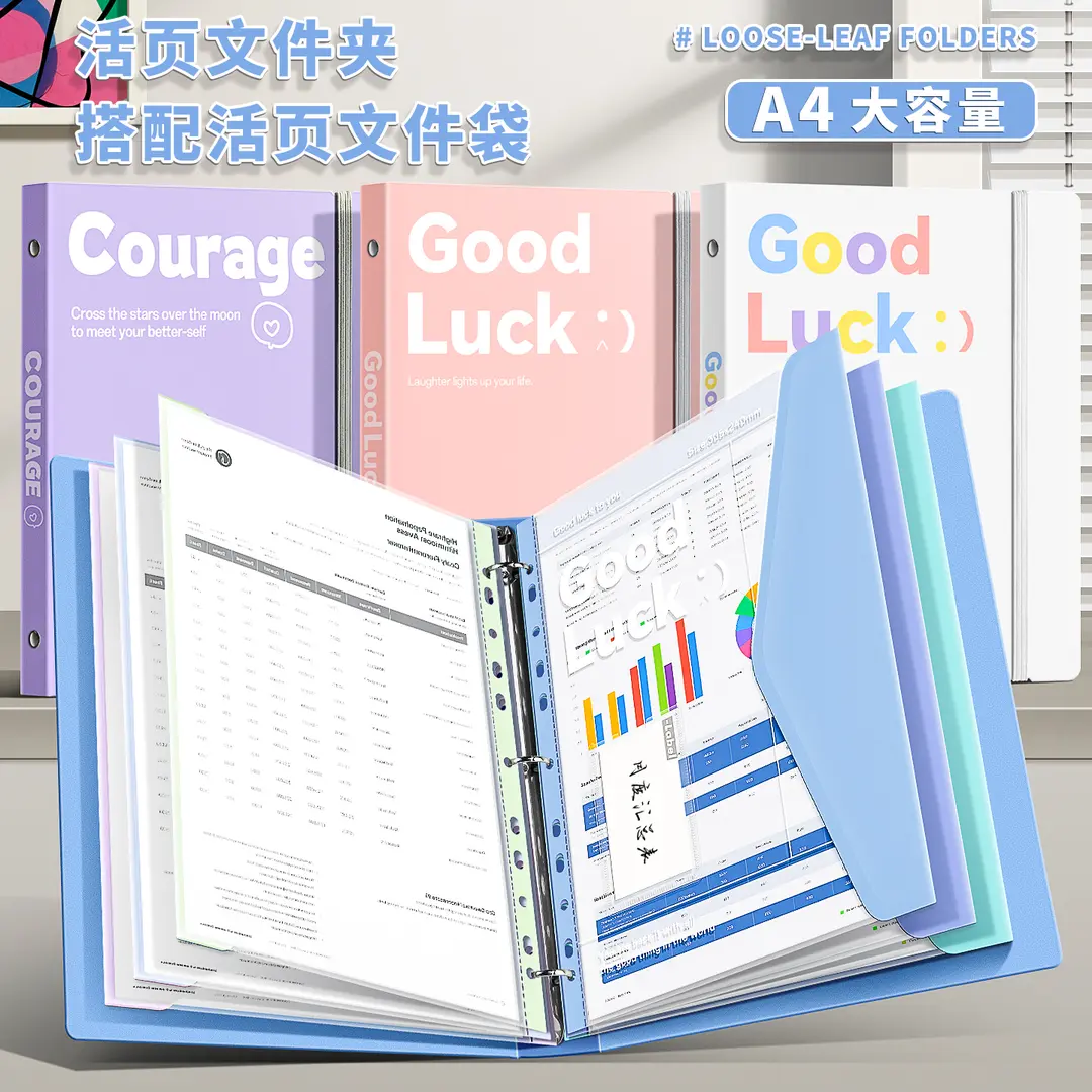 【下单立减50】活页文件夹高颜值A4插页透明袋资料册试卷收纳YZ