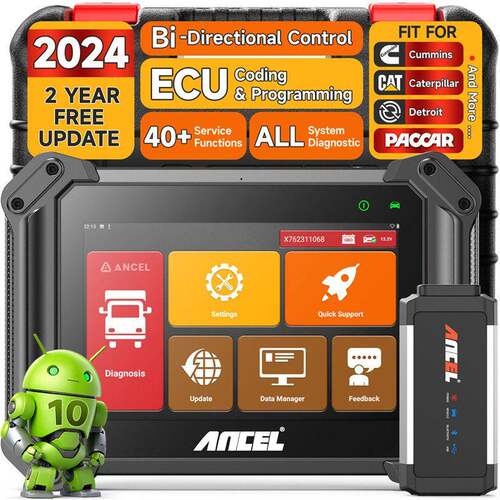 ANCEL V6HD柴油重卡汽车诊断仪 工程机械农用机械检测工具 海外版