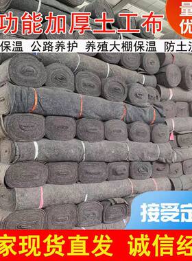 厂家土工布大棚防寒保温水泥路养护毯保湿黑心棉毛毡工程布200克