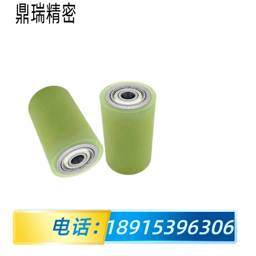 包胶滚轮pu聚氨酯包胶轮无动力耐磨 双轴承包胶滚筒RORUS25-20 30