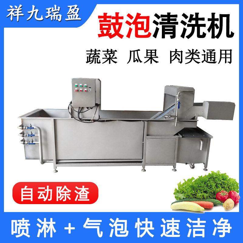 果蔬喷淋鼓泡洗菜机毛菜气泡清洗除渣机苹果梨子大型洗果机