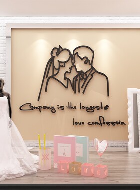 网红婚纱店装饰品 婚庆公司墙面壁纸贴画玻璃门摄影楼礼服馆橱窗