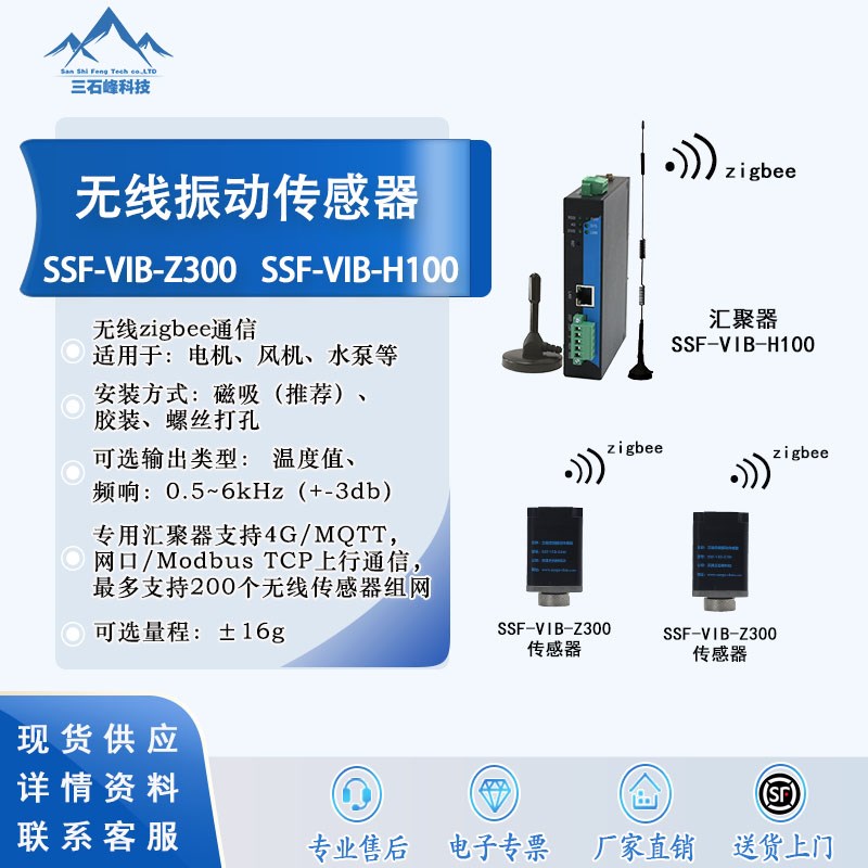 无线温度振动加速度传感器诊断采集 汇聚网关4G网口MQTT上行通信