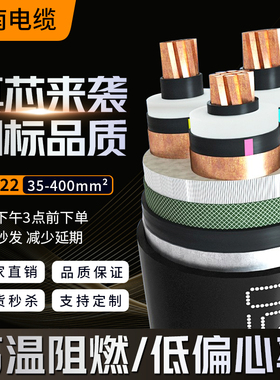 江南电缆国标高压铜芯铠装电线YJV22 3芯35-630平方1-35KV千伏10