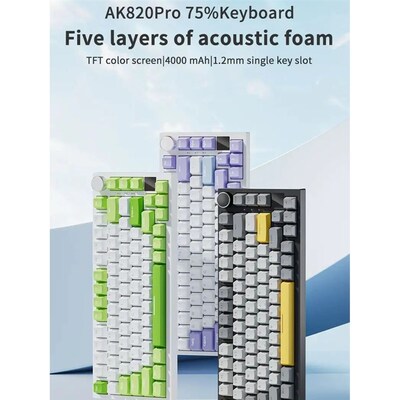 AJAZZ AK820/AK820Pro Mechanical Keyboard TFT Screen Multifun