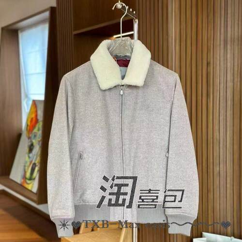淘喜包自主  山羊绒飞行员夹克 外套