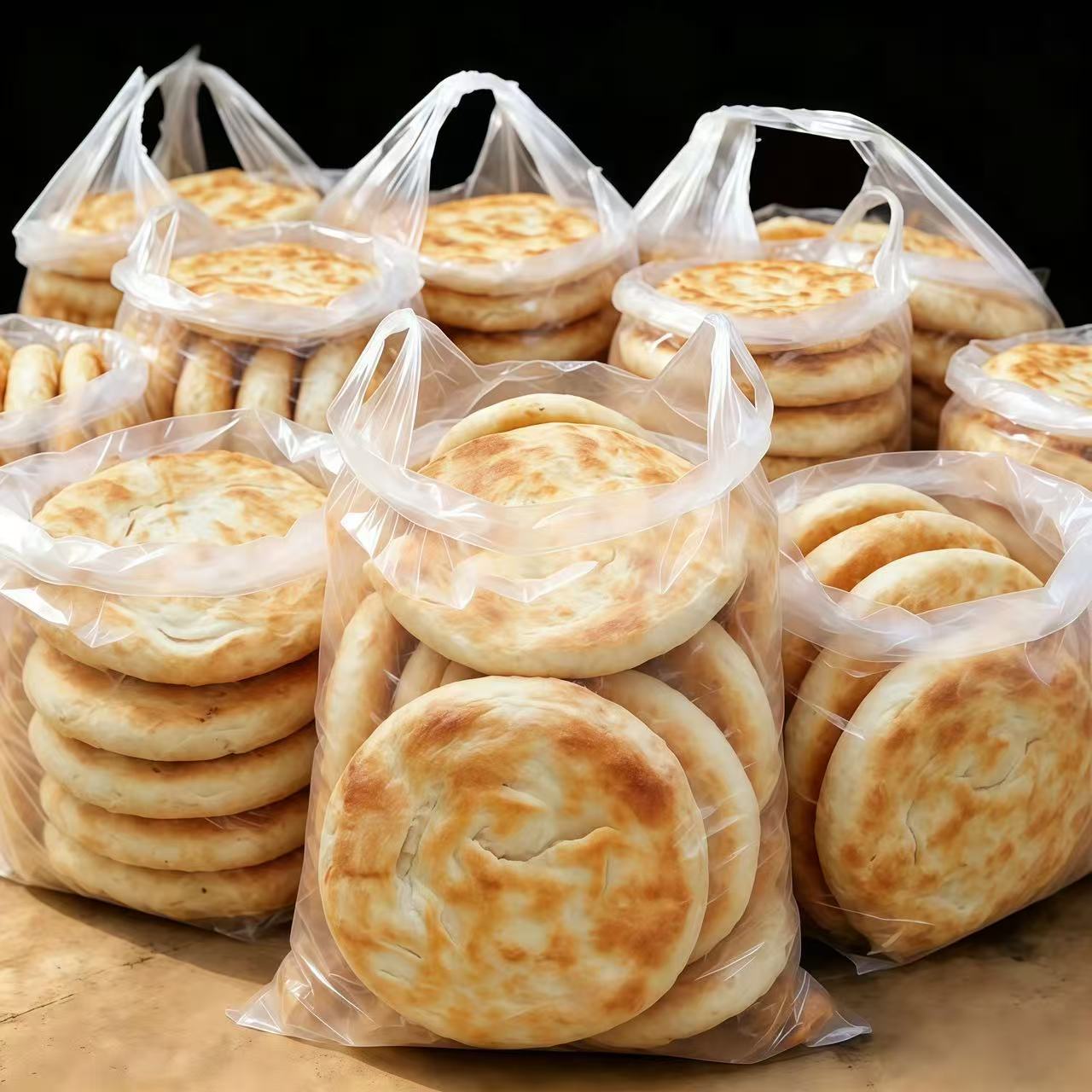 【太便宜】河南火烧纯手工特产即食原味夹菜早餐批发老式特产夹馍